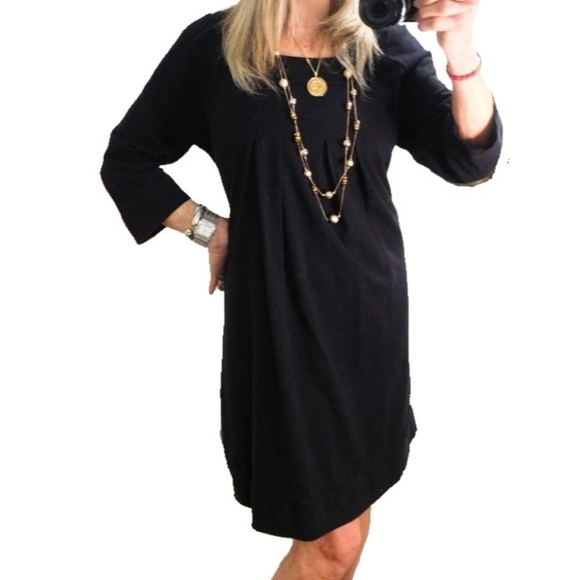 Madison Dresses & Skirts - MADISON WMNS L BLACK PIMA COTTON PLEATED DRESS